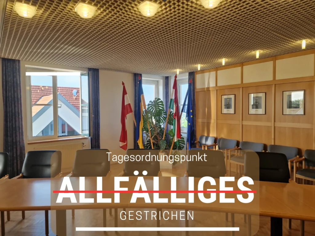 Allfälliges im Gemeinderat gestrichen