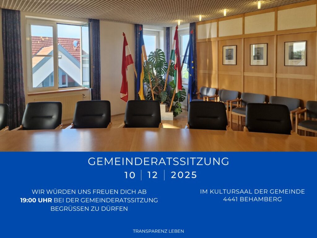 Einladung zur Gemeinderatssitzung am 10.12.2025